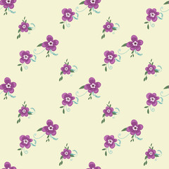 Seamless pattern with colorful hand drawn flowers. Original textile, wrapping paper, wall art surface design. Vector illustration. Floral simple minimalistic graphic design