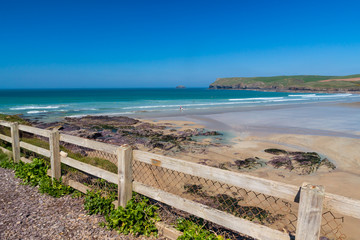 Polzeath Beach on the North Cornish coast, Cornwall England UK