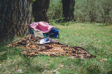 woman in forest