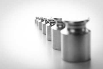 Weights for scales on a white background