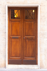 traditional wooden house doorway , Europe