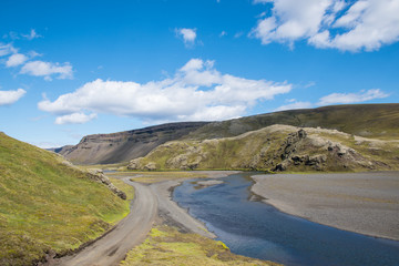 River Nordari Ofaera in Eldgja in Iceland