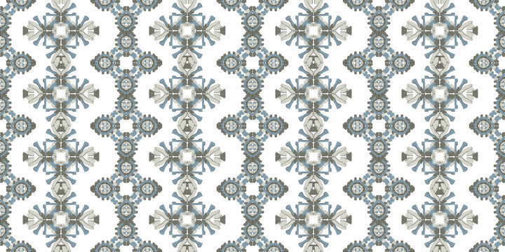Abstract embroidery seamless ikat pattern