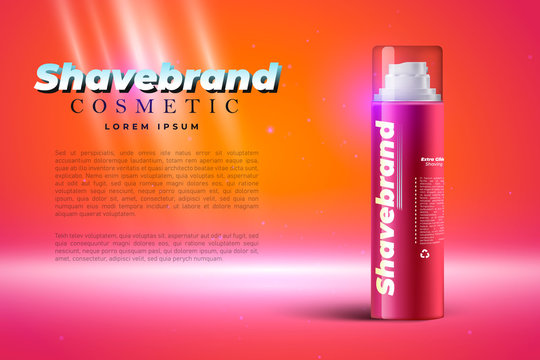 Shaving Foam Advertising Design. Men Cosmetic Packaging Design. Poster Or Banner Concept On Men Cosmetic Theme