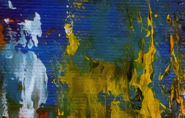 Fototapeta premium Creative abstract painting background in oil. Textured brush strokes of paint. Colorful design pattern. Artistic drawing grunge texture. Watercolor mixed fine art template for decoration. Vintage.