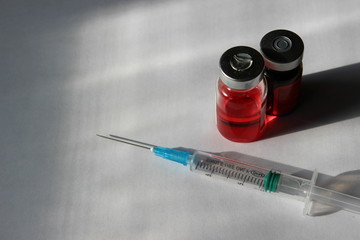 syringe with a medicine for healthy life