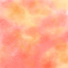 Cute pretty background yellow pink romantic stile watercolor imitation.