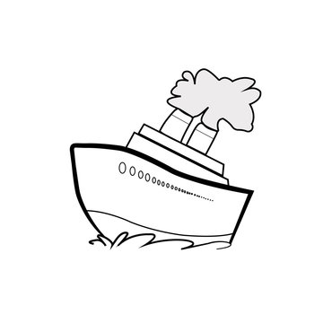 recommend clip art: Vector Black and White Tattoo Ship on Sea