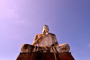 View of the giant Buddha in the Wat Ek Phnom complex, Battambang