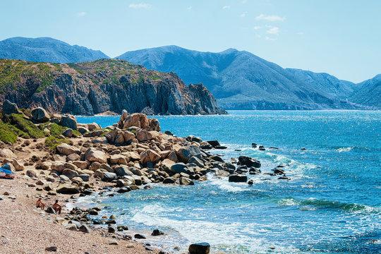 Capo Pecora beach Mediterranean sea Sardinia