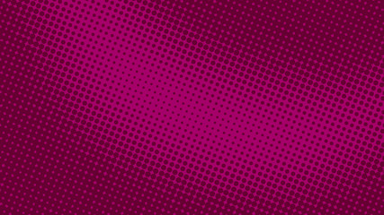 Magenta pop art background in retro comic style with halftone polka dots design