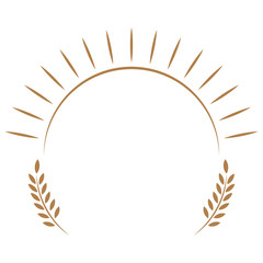 Wappen, Sonne, Blätter, Gold, Hintergrund