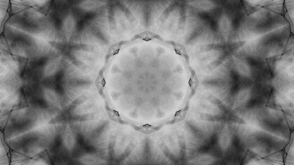 Abstract black and white kaleidoscope pattern. 3d render illustration