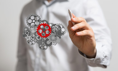 Gear With Success Concept digital.