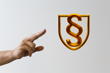paragraph law sign digital in hand