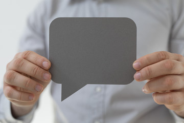 ilustration of a communication concept. The word communication with colorful dialog speech .