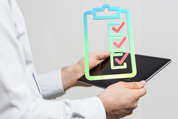 Touching Check List on Visual Screen.