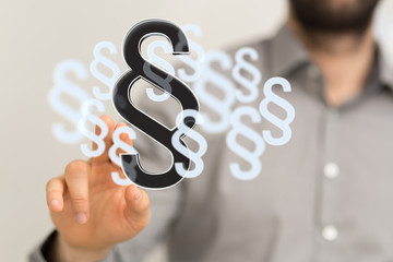 paragraph law sign digital in hand