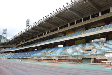 Naklejka premium A completely empty sports stadium