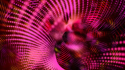 abstract background of red particles on a black background. 3d render illustration