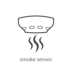 Smoke alarm system vector linear symbol isolated on white background. Vector Illustration. EPS 10