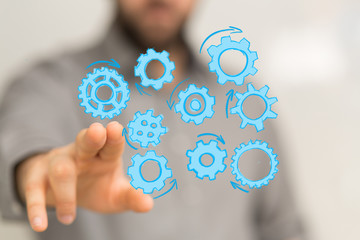 Gear With Success Concept digital.