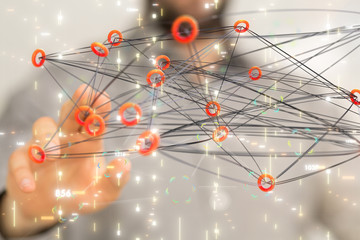 Obraz na płótnie Canvas Big data visualization. Network connection structure