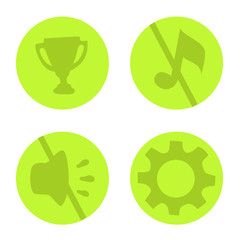 Vector icons in the game cartoon style on a white background.