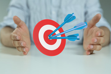 dart target arrow hitting on bullseye which is the ultimate goal that everyone wants.