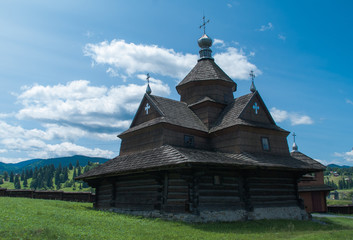 Fototapeta na wymiar The ancient Christian church in the Carpathians