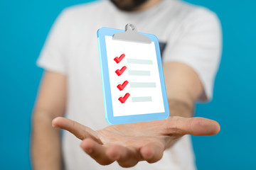 Digital checklist or todo-list displayed .