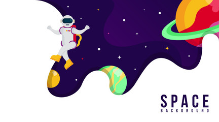 Flat outer space background illustration