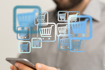 Add To Cart Internet Web Store Buy Online E-Commerce concept.