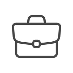 Briefcase icon in thin line outline style isolated on white background. Vector illustration, EPS10.