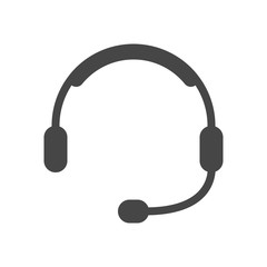 Headset icon in flat style isolated on white background. Vector illustration.