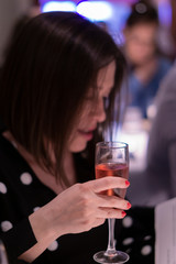 beautiful woman with glass of champagne