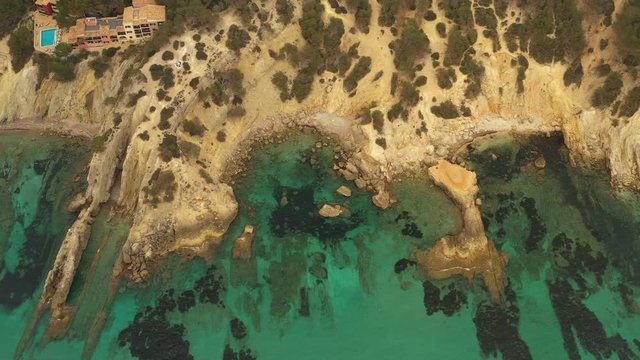 flight along the coast of Peguera, Majorca, Spain
