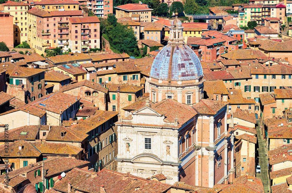 Poster Cityscape with Chiesa di Santa Maria di Provenzano in Siena