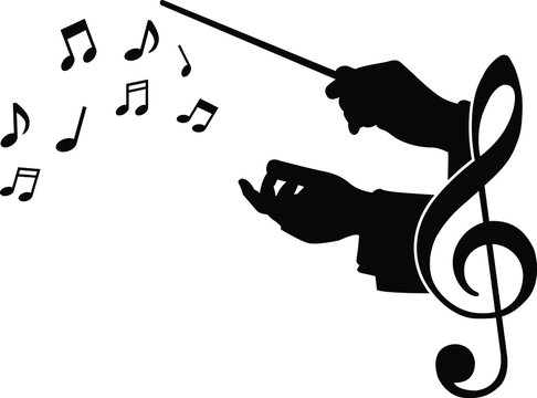 choir guide music, vector illustration