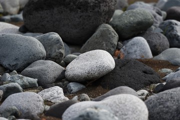 Stones on the riverbed / Background material of the natural scene.
