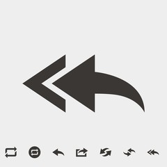 backward arrow icon vector illustration and symbol for website and graphic design
