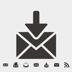 incoming mail icon vector illustration and symbol for website and graphic design
