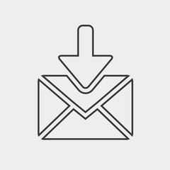 incoming mail icon vector illustration and symbol for website and graphic design