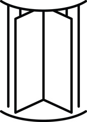 Revolving door icon, line vector illustration