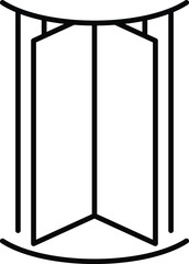 Revolving door icon, line vector illustration