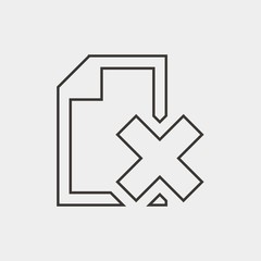 remove file icon vector illustration and symbol for website and graphic design