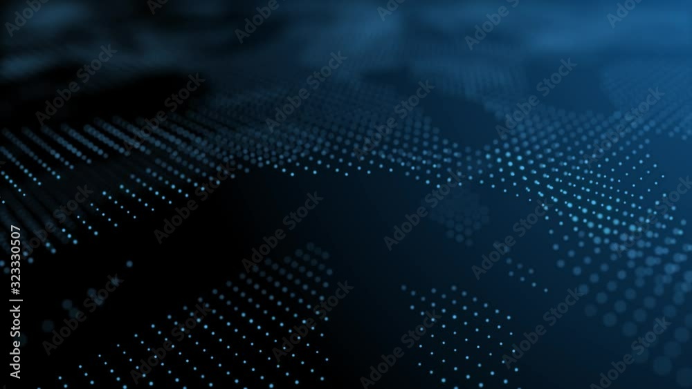 Poster modern intro text 3d animation with lens flare and depth of field focus blur