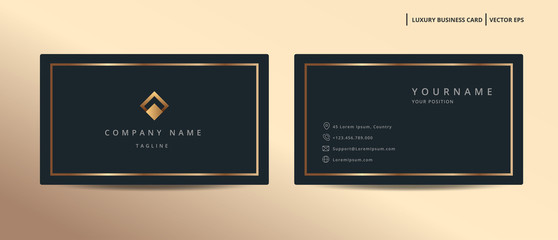 Luxury design business card with gold style minimalist template