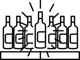 shelf bottle icon, vector line illustration
