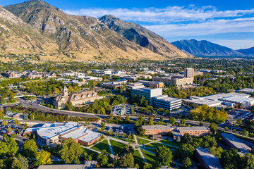 Downtown Provo BYU Campus Aerial 2